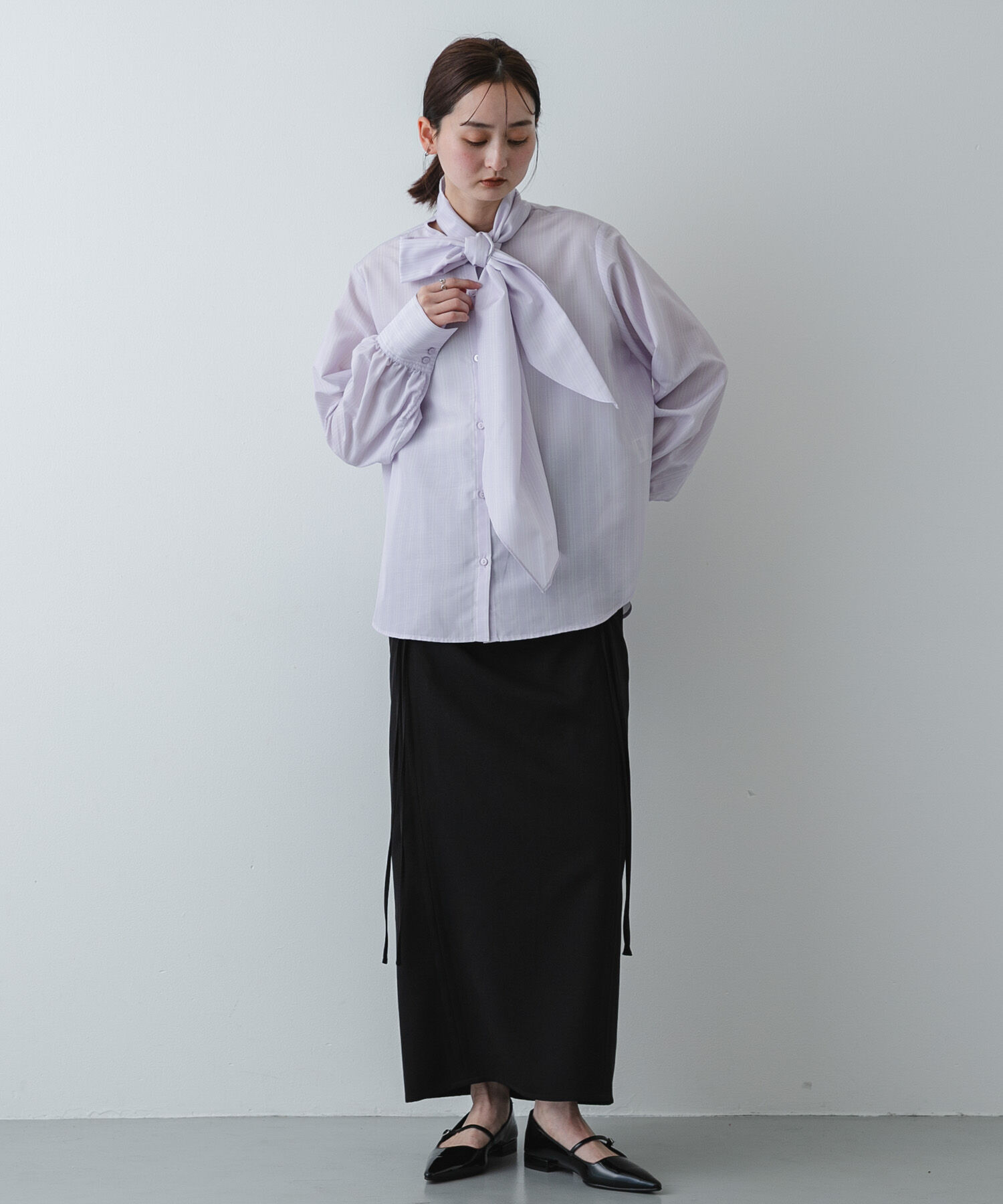 SENSE OF PLACE by URBAN RESEARCH「『イージーケア』ボウタイリボンブラウス」|シャツ・ブラウス|