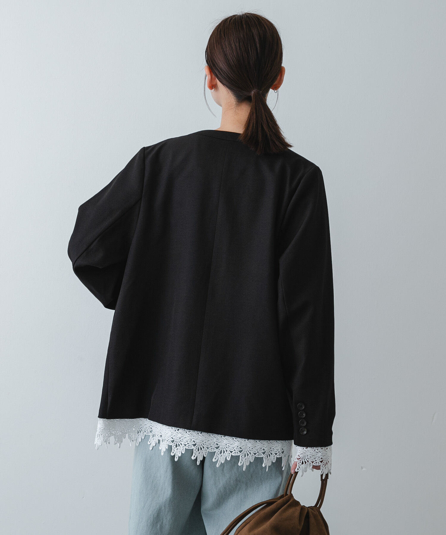 SENSE OF PLACE by URBAN RESEARCH「レースレイヤードノーカラージャケット」|ノーカラージャケット|