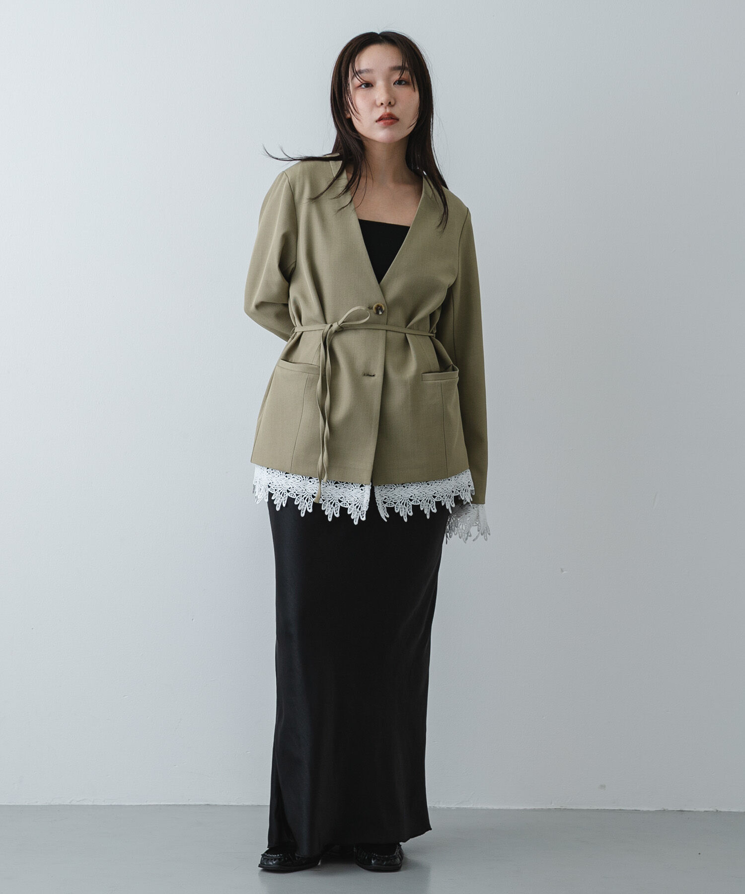 SENSE OF PLACE by URBAN RESEARCH「レースレイヤードノーカラージャケット」|ノーカラージャケット|