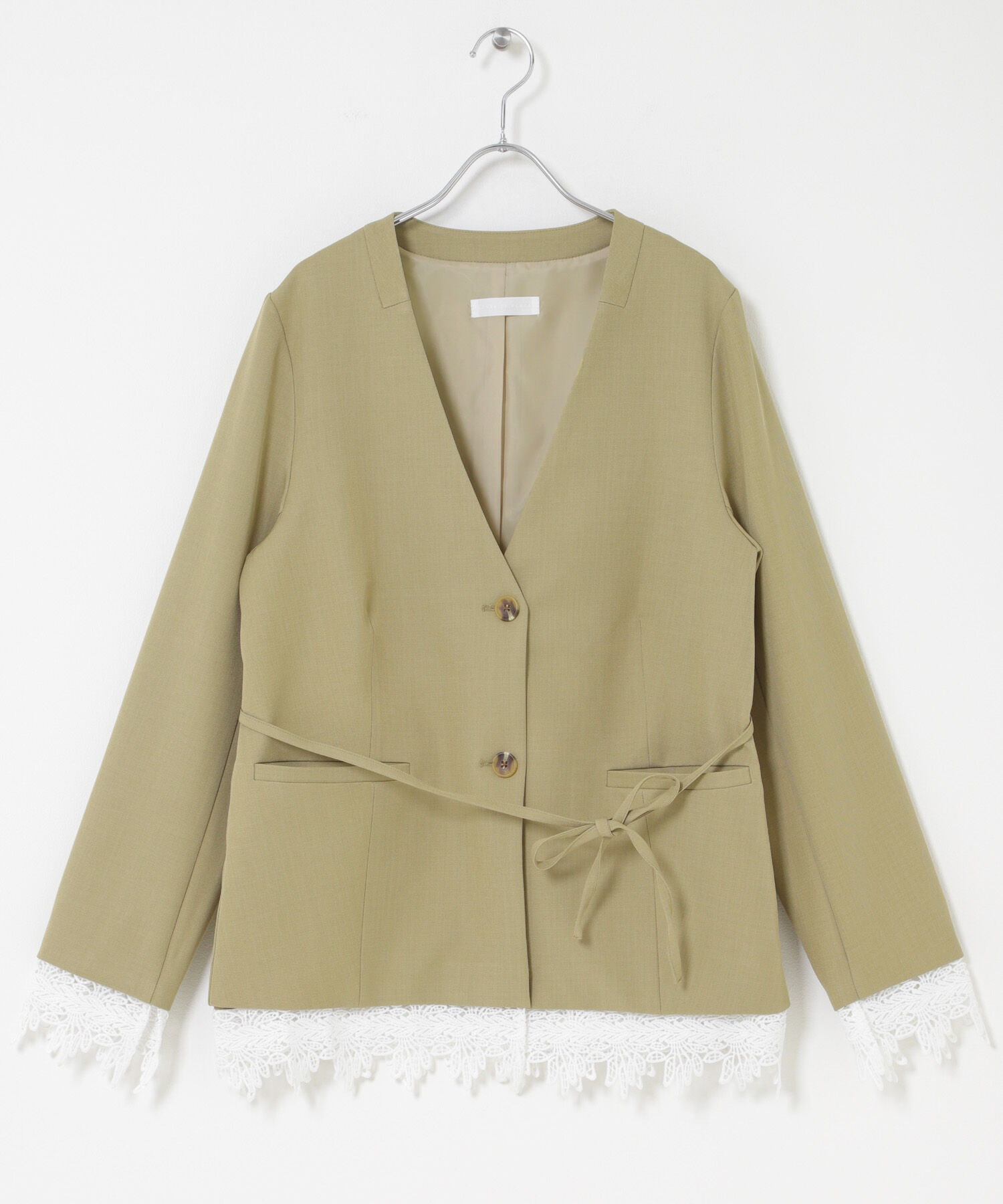 SENSE OF PLACE by URBAN RESEARCH「レースレイヤードノーカラージャケット」|ノーカラージャケット|