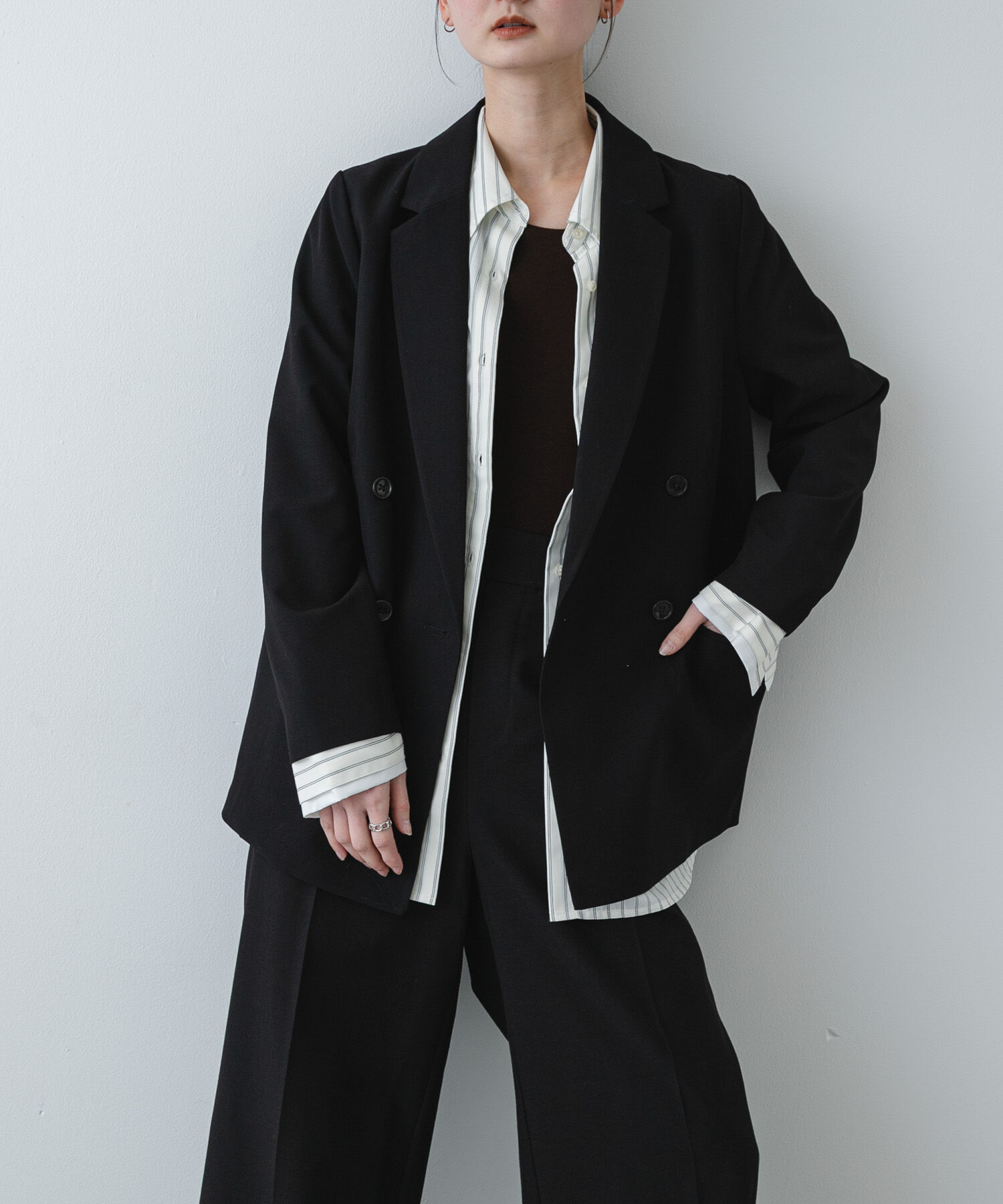 SENSE OF PLACE by URBAN RESEARCH「『イージーケア』ダブルテーラードジャケット」|その他|ブラック