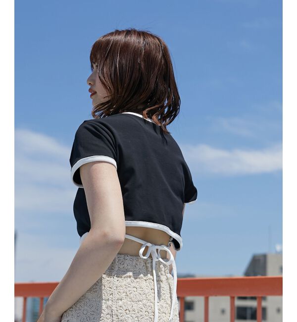 MAJESTICLEGON「ウエストリボンリンガーTee」|Tシャツ・カットソー|