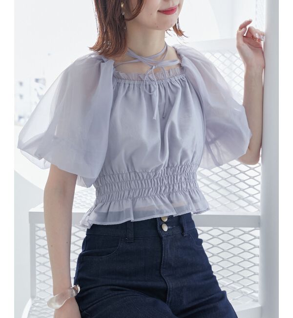 MAJESTICLEGON「前後2wayバルーン袖ブラウス」|シャツ・ブラウス|