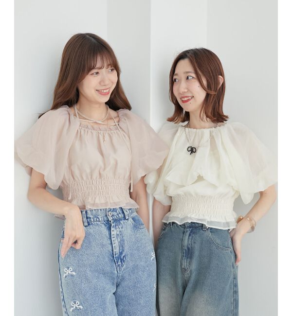 MAJESTICLEGON「前後2wayバルーン袖ブラウス」|シャツ・ブラウス|