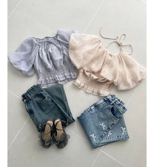 MAJESTICLEGON「前後2wayバルーン袖ブラウス」|シャツ・ブラウス|