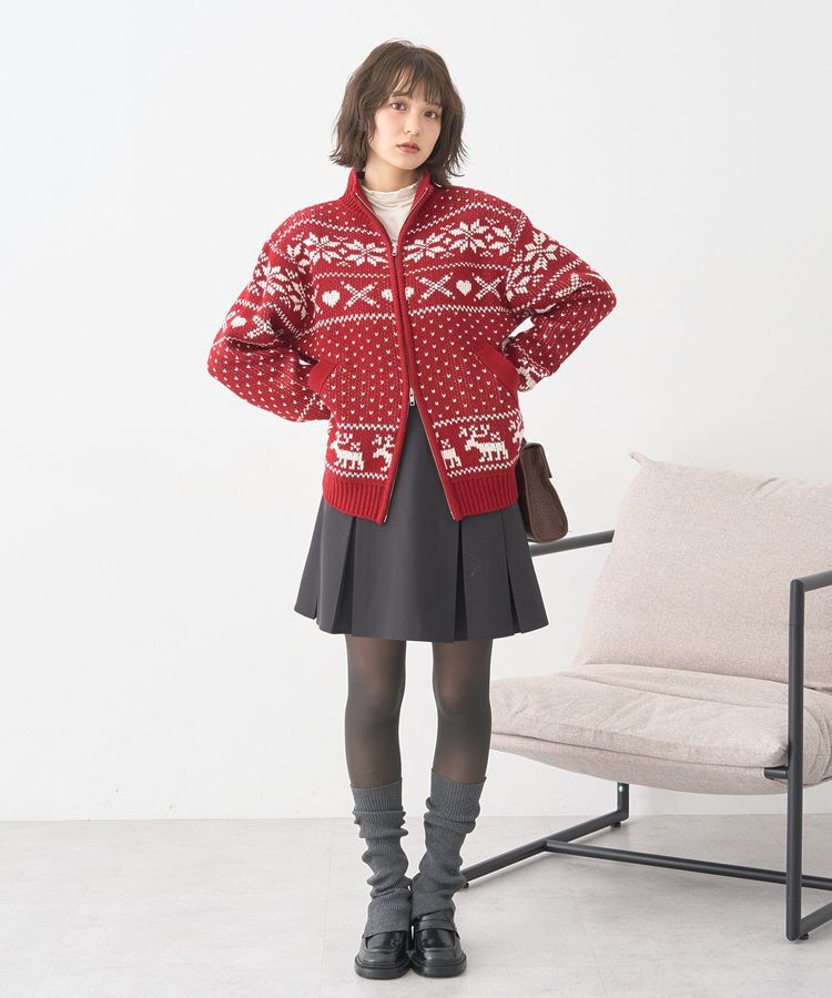 earth music&ecology「ダブルzipノルディックカウチンニットカーディガン」|カーディガン|