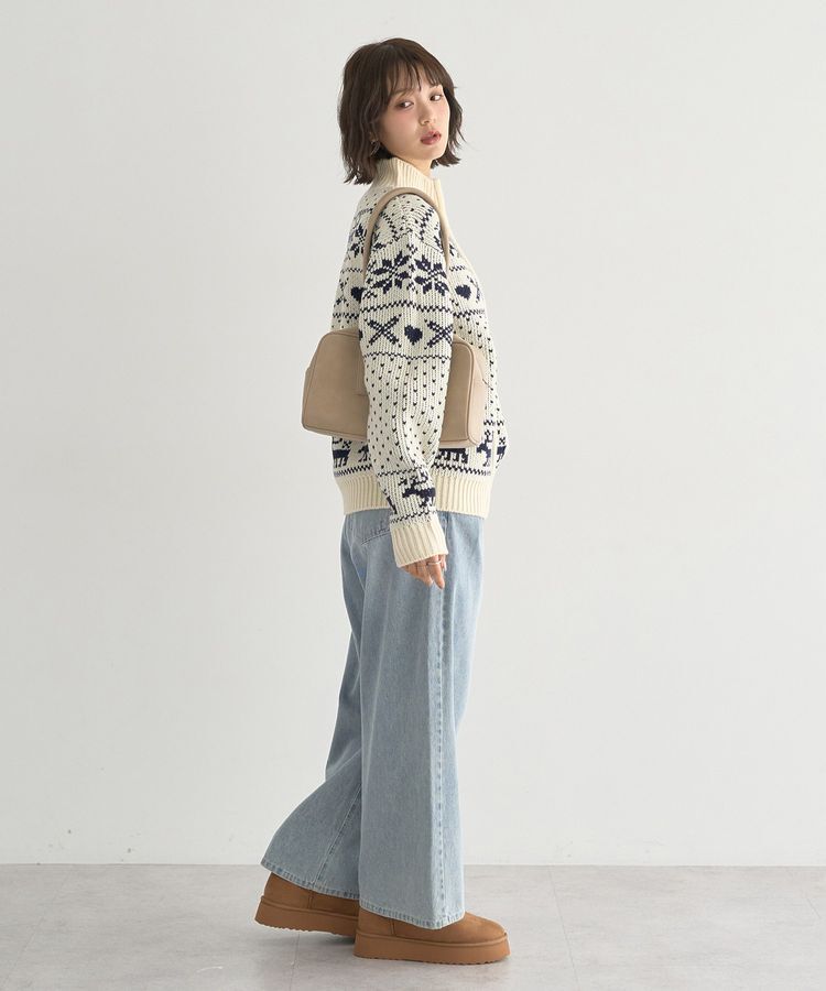 earth music&ecology「ダブルzipノルディックカウチンニットカーディガン」|カーディガン|