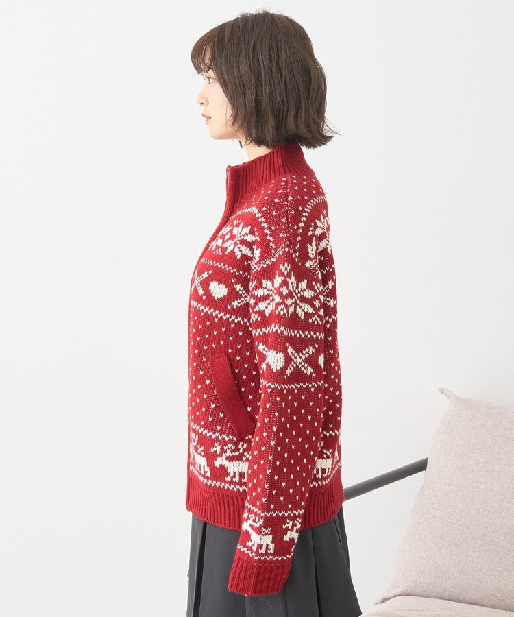 earth music&ecology「ダブルzipノルディックカウチンニットカーディガン」|カーディガン|