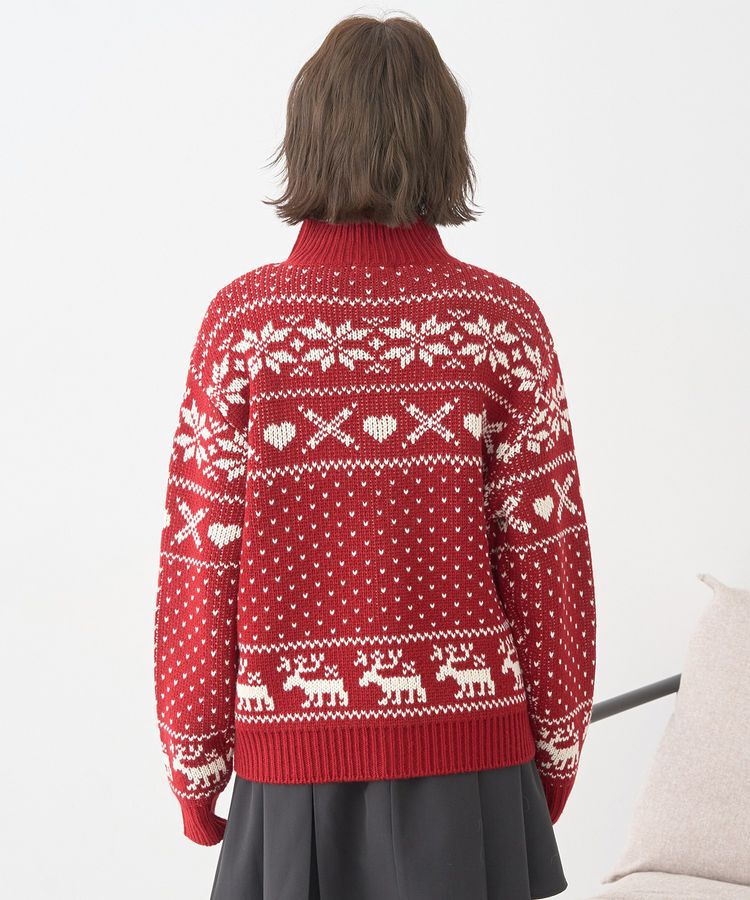 earth music&ecology「ダブルzipノルディックカウチンニットカーディガン」|カーディガン|