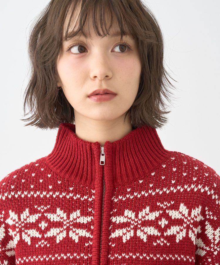 earth music&ecology「ダブルzipノルディックカウチンニットカーディガン」|カーディガン|