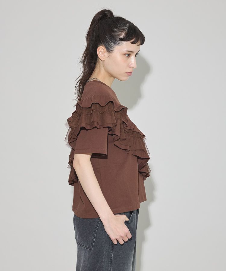 GARAGE OF GOOD CLOTHING「タックフリル&times;チュールプルオーバー」|Tシャツ・カットソー|