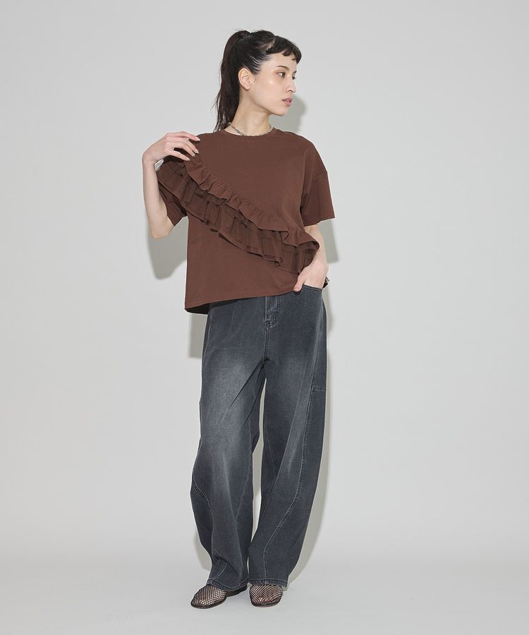 GARAGE OF GOOD CLOTHING「タックフリル&times;チュールプルオーバー」|Tシャツ・カットソー|