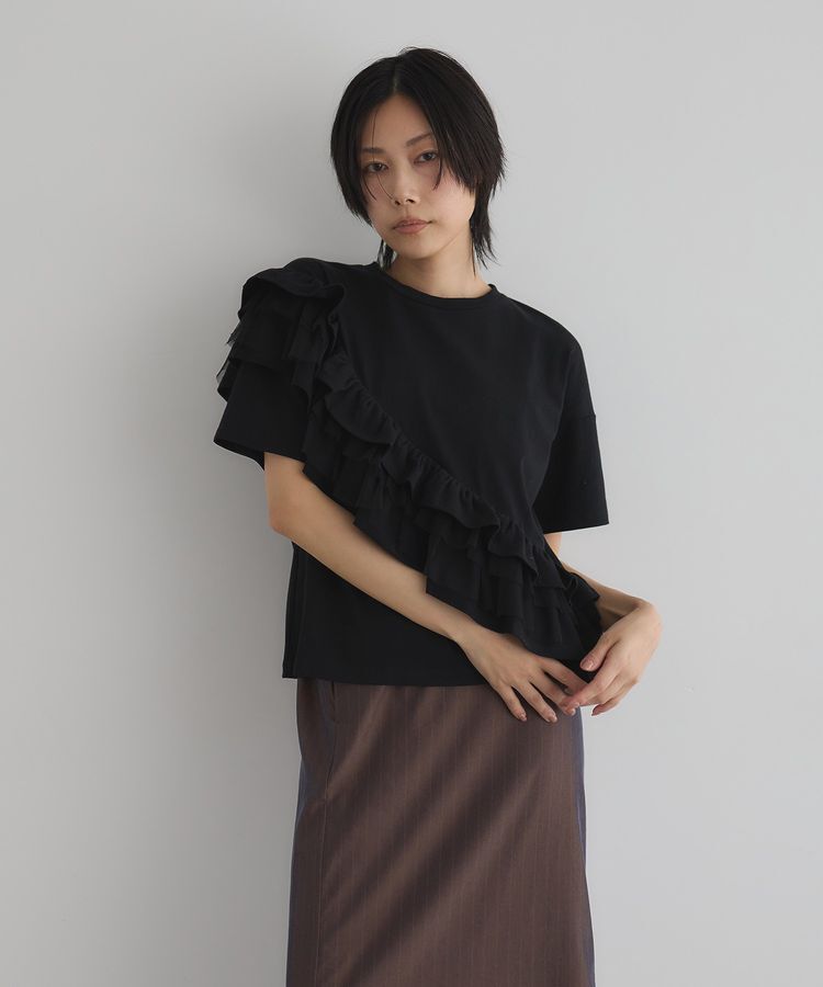 GARAGE OF GOOD CLOTHING「タックフリル&times;チュールプルオーバー」|Tシャツ・カットソー|