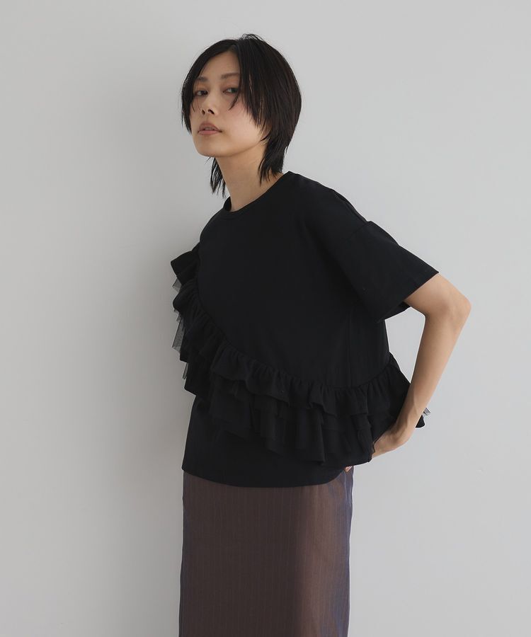 GARAGE OF GOOD CLOTHING「タックフリル&times;チュールプルオーバー」|Tシャツ・カットソー|