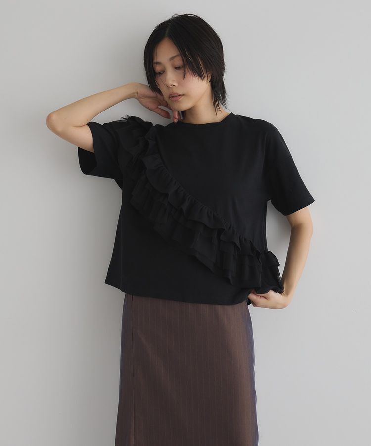 GARAGE OF GOOD CLOTHING「タックフリル&times;チュールプルオーバー」|Tシャツ・カットソー|