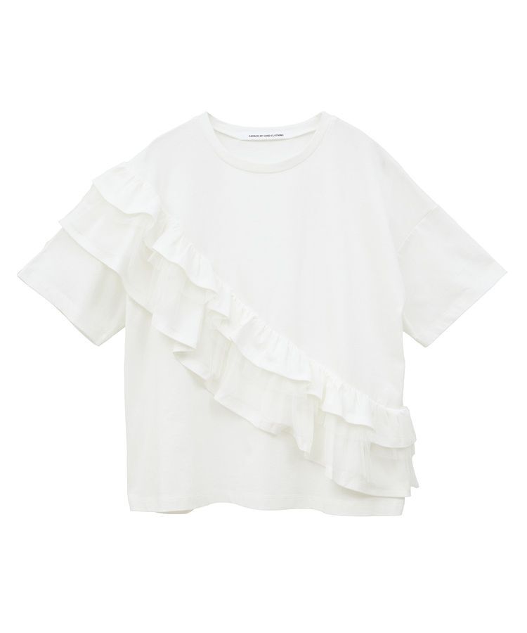 GARAGE OF GOOD CLOTHING「タックフリル&times;チュールプルオーバー」|Tシャツ・カットソー|