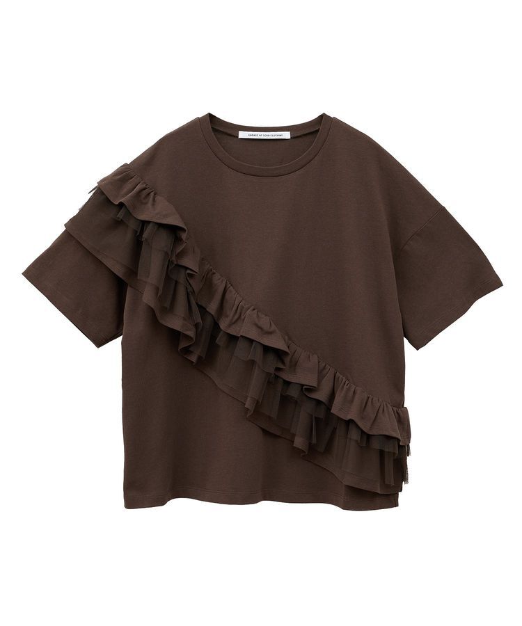 GARAGE OF GOOD CLOTHING「タックフリル&times;チュールプルオーバー」|Tシャツ・カットソー|