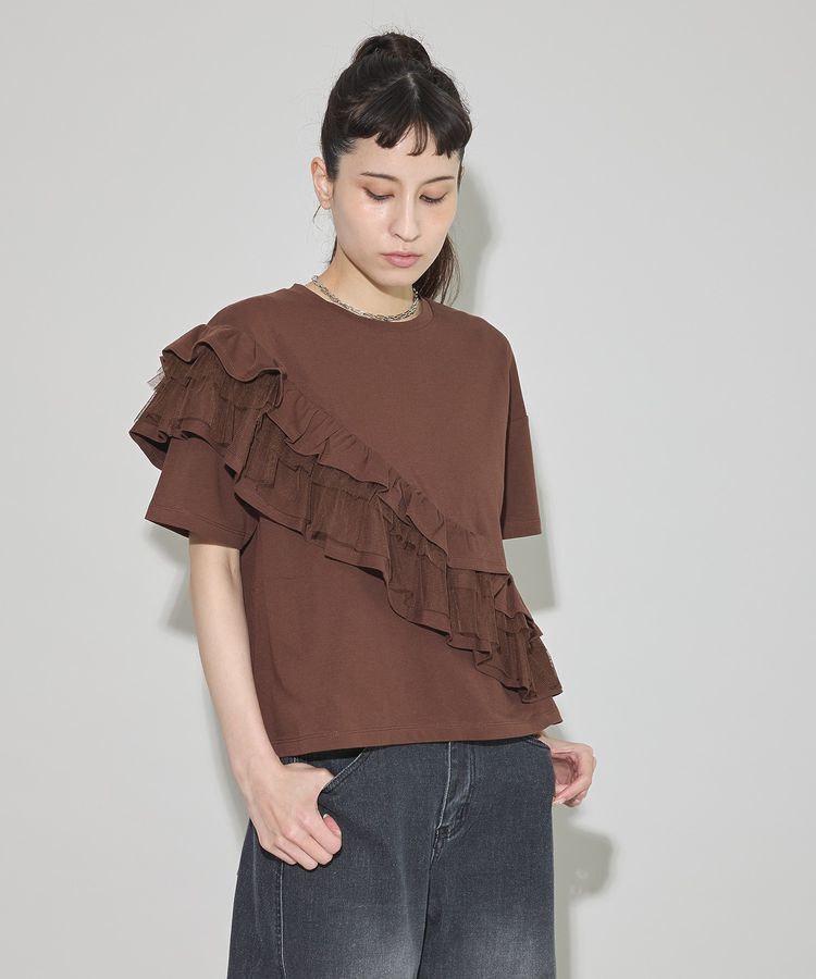 GARAGE OF GOOD CLOTHING「タックフリル&times;チュールプルオーバー」|Tシャツ・カットソー|