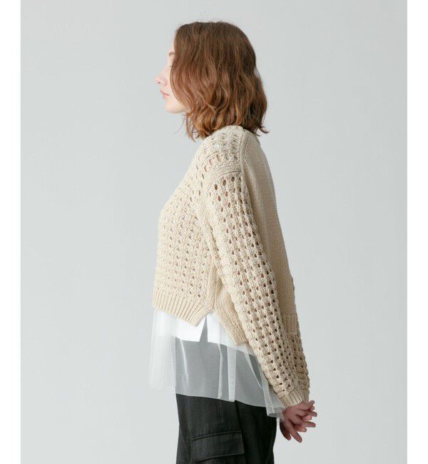 allureville「コットンリリーメッシュプルオーバー」|ニット・セーター|