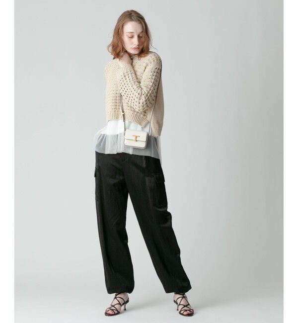 allureville「コットンリリーメッシュプルオーバー」|ニット・セーター|