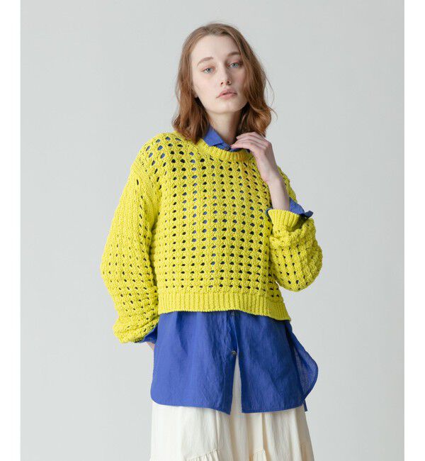 allureville「コットンリリーメッシュプルオーバー」|ニット・セーター|