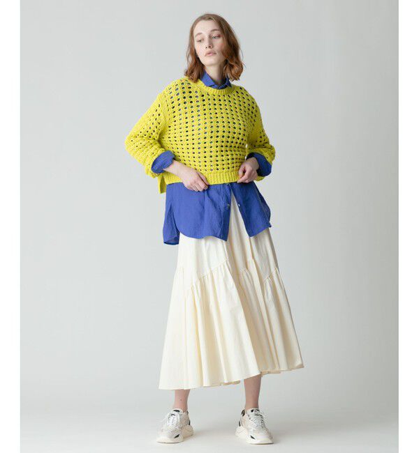 allureville「コットンリリーメッシュプルオーバー」|ニット・セーター|