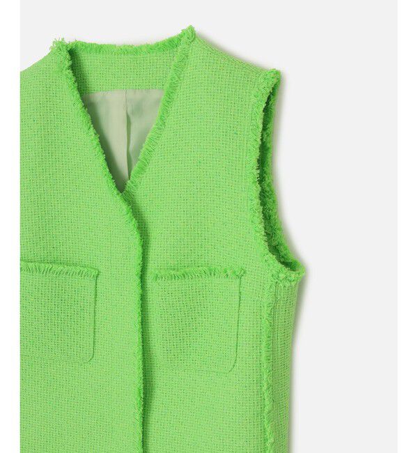 allureville「【セットアップ対応可能】ラスティックツイードフリンジジレ」|ベスト・ジレ|