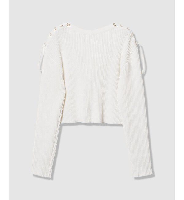 LOULOU WILLOUGHBY「【LOULOU WILLOUGHBY】レースアップショルダープルオーバー」|ニット・セーター|