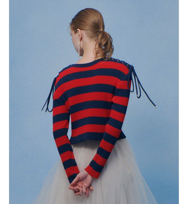 LOULOU WILLOUGHBY「【LOULOU WILLOUGHBY】レースアップショルダープルオーバー」|ニット・セーター|