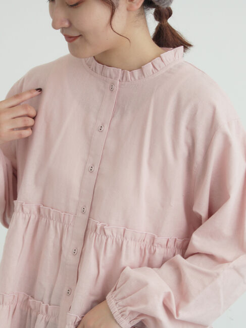 Samansa Mos2「柄アソートティアードフリルチュニック」|シャツ・ブラウス|