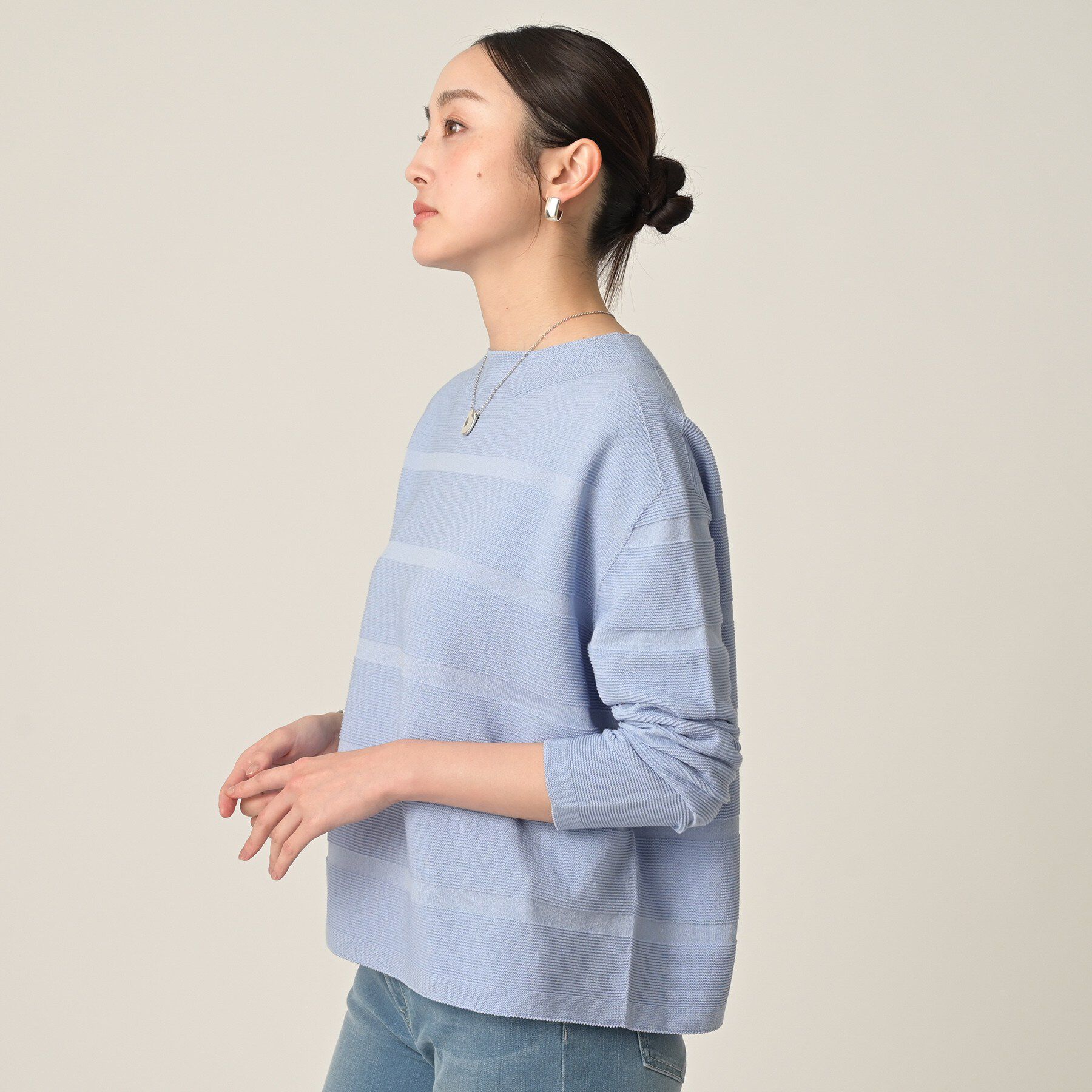 UNTITLED「【ゆったり/洗える】クロップドニットプルオーバー」|ニット・セーター|