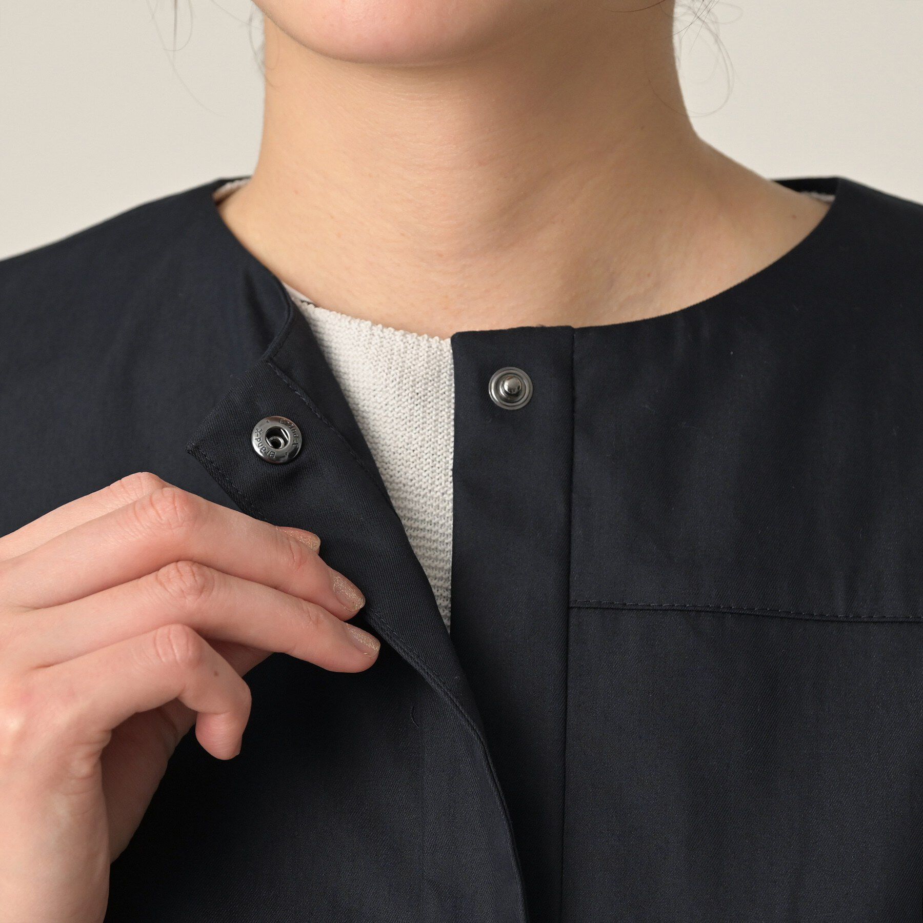 UNTITLED「ライトコットンミリタリーコート」|ノーカラーコート|