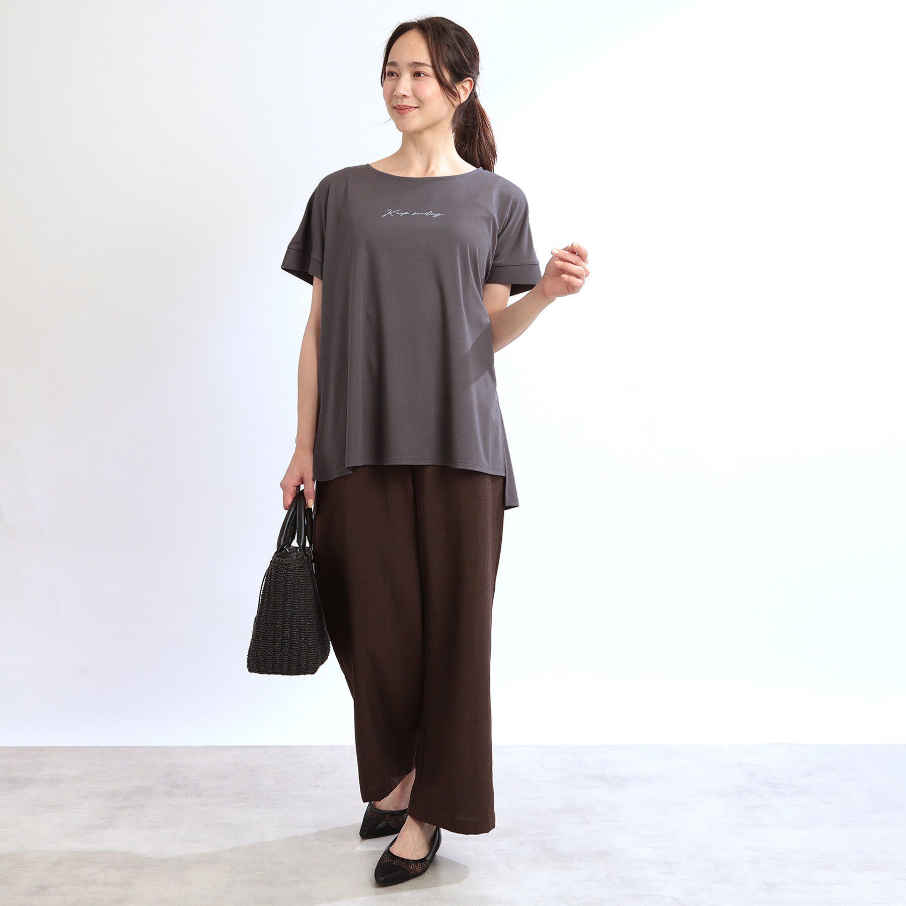 Reflect「【E‐QUALITY】チュニック丈ロゴTシャツ」|Tシャツ・カットソー|