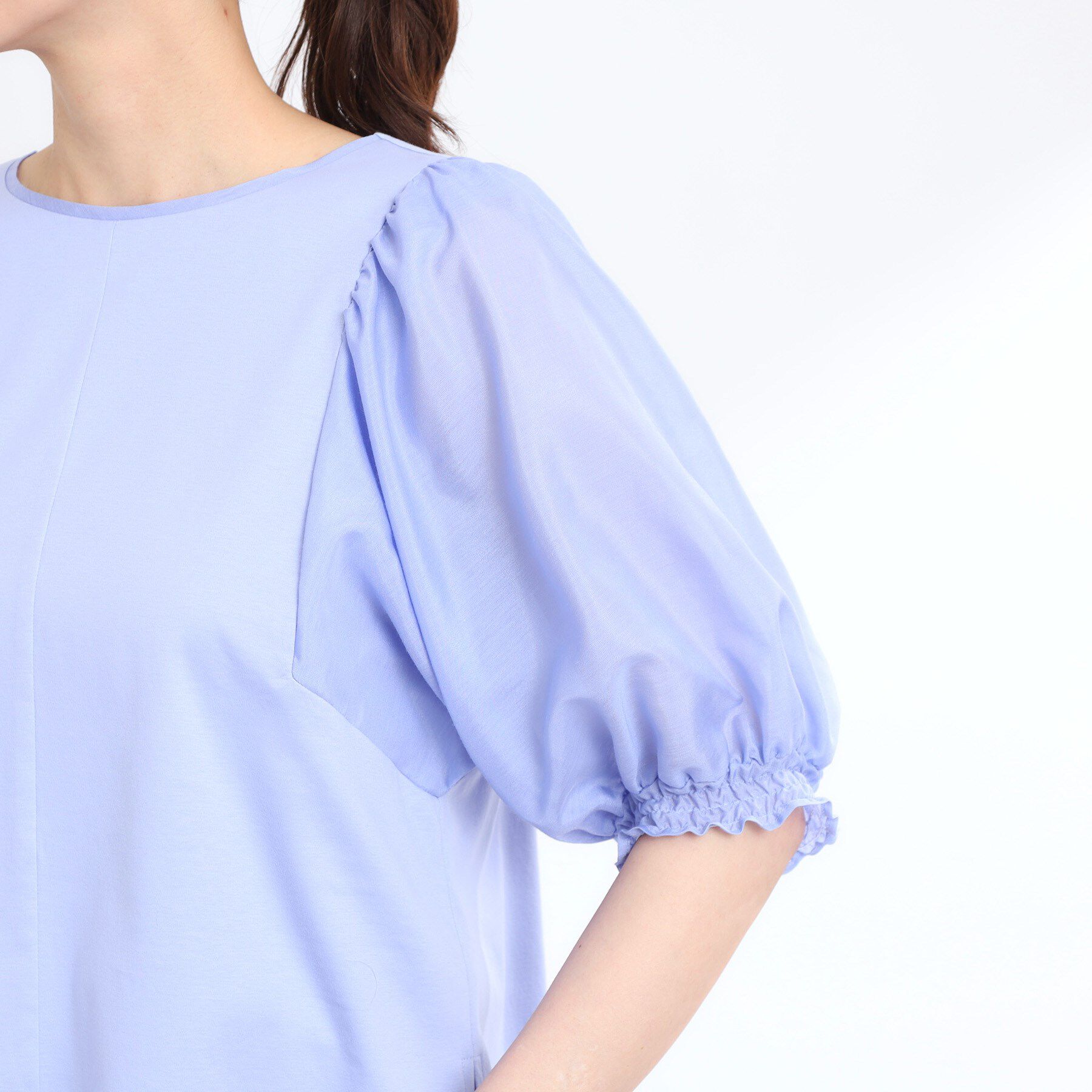 Reflect「【マシンウォッシュ可】シアーパフスリーブTブラウス」|シャツ・ブラウス|