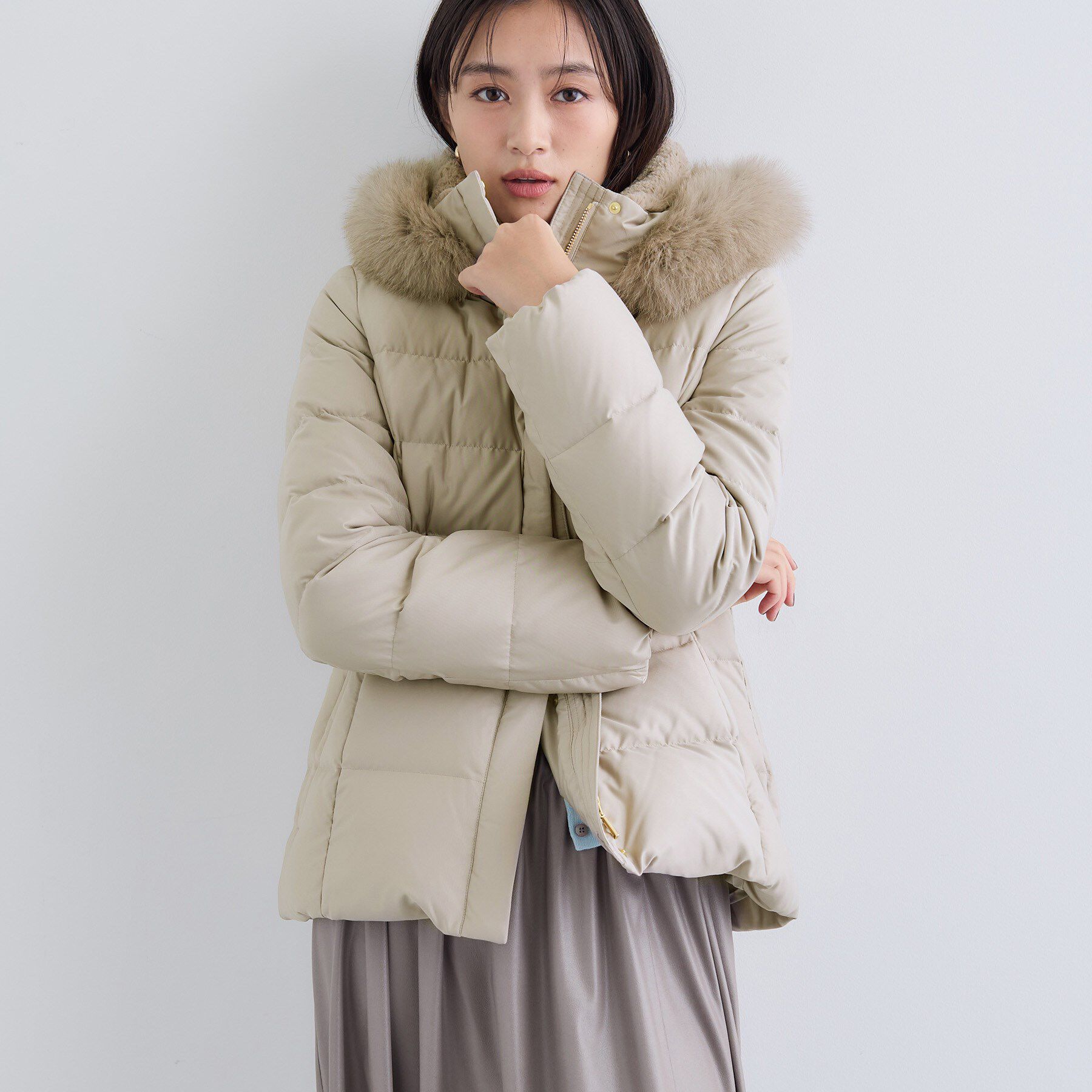 INDIVI「【名品／撥水／抗菌防臭】ショート丈リサイクルダウンコート」|ダウン|