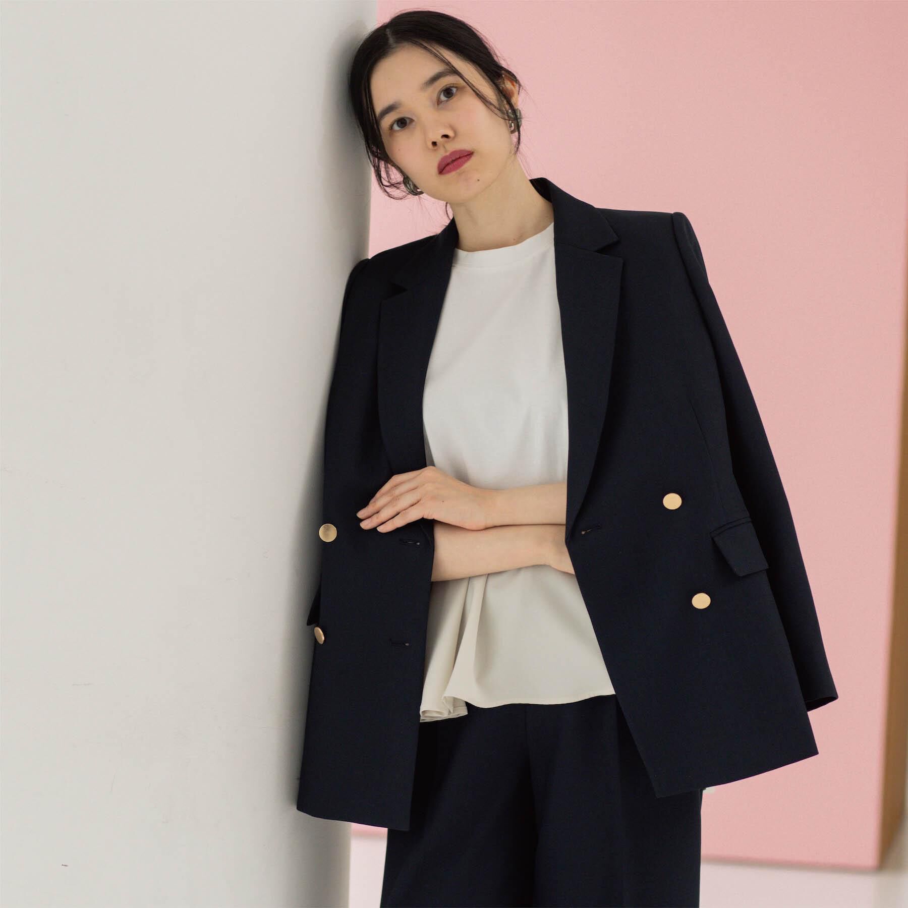 OPAQUE.CLIP「金ボタンダブルブレストテーラードジャケット/セットアップ対応【洗える】《S～LL》」|テーラードジャケット|