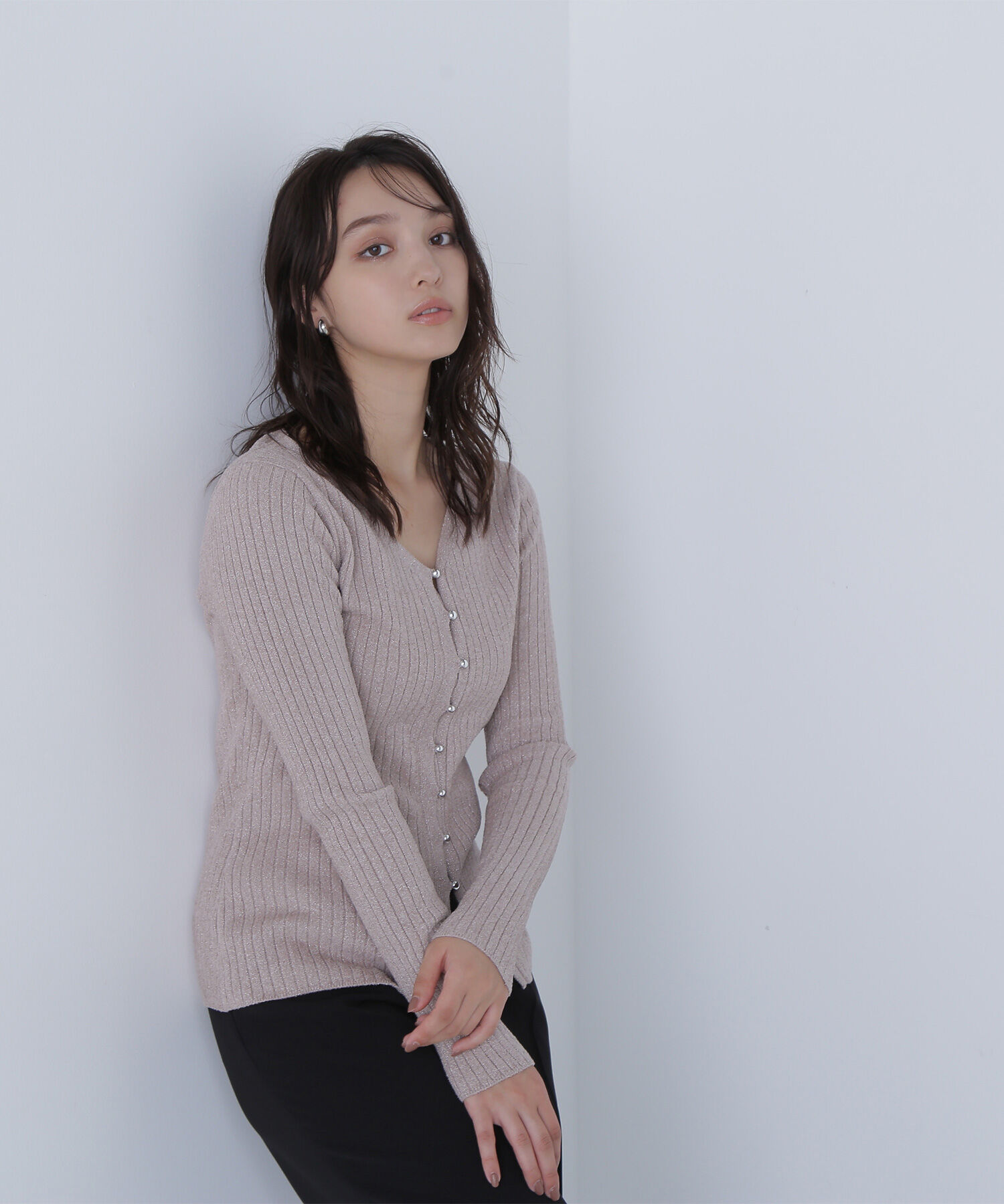  「ラメモールカーディガン」|ニット・セーター|