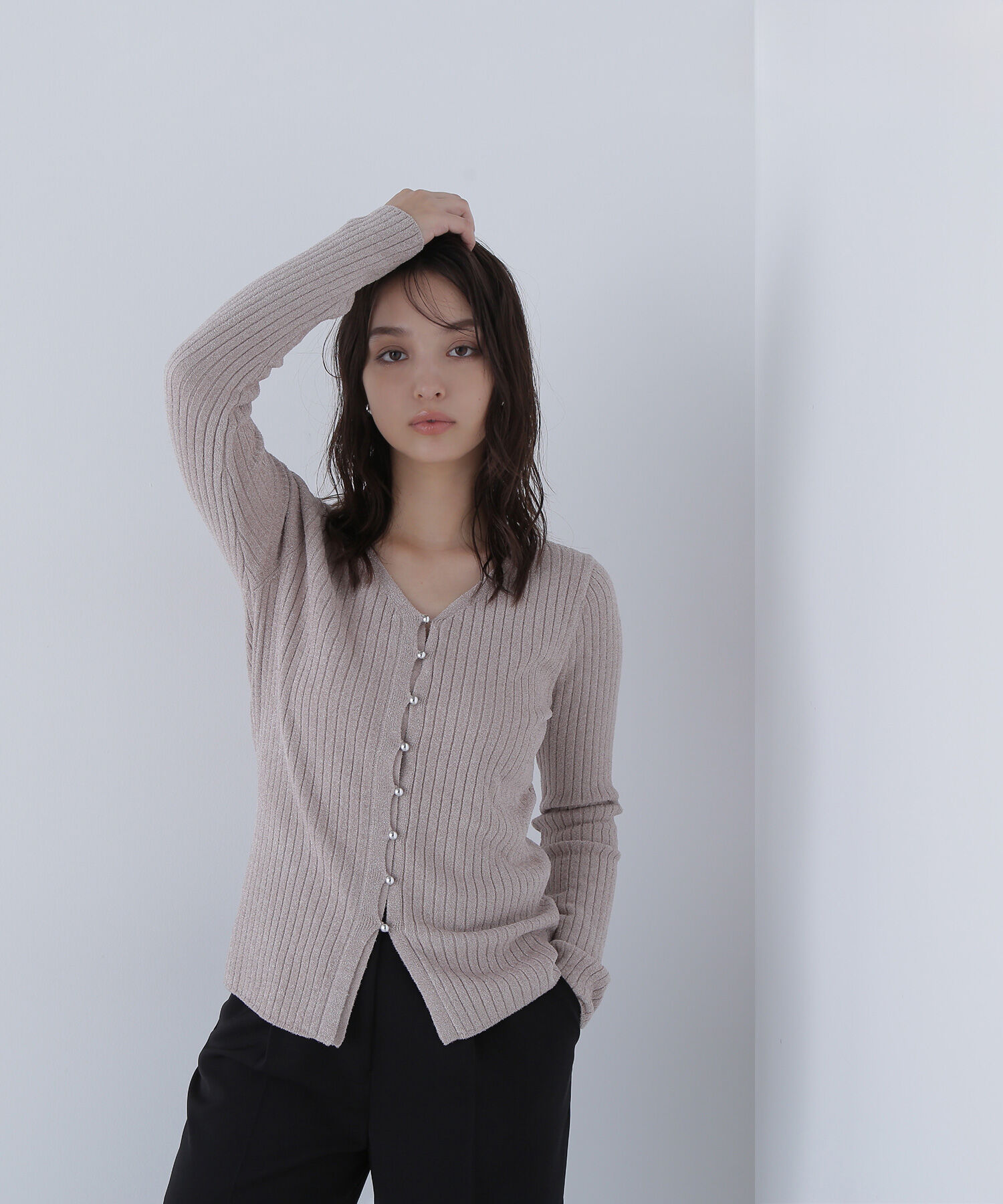  「ラメモールカーディガン」|ニット・セーター|