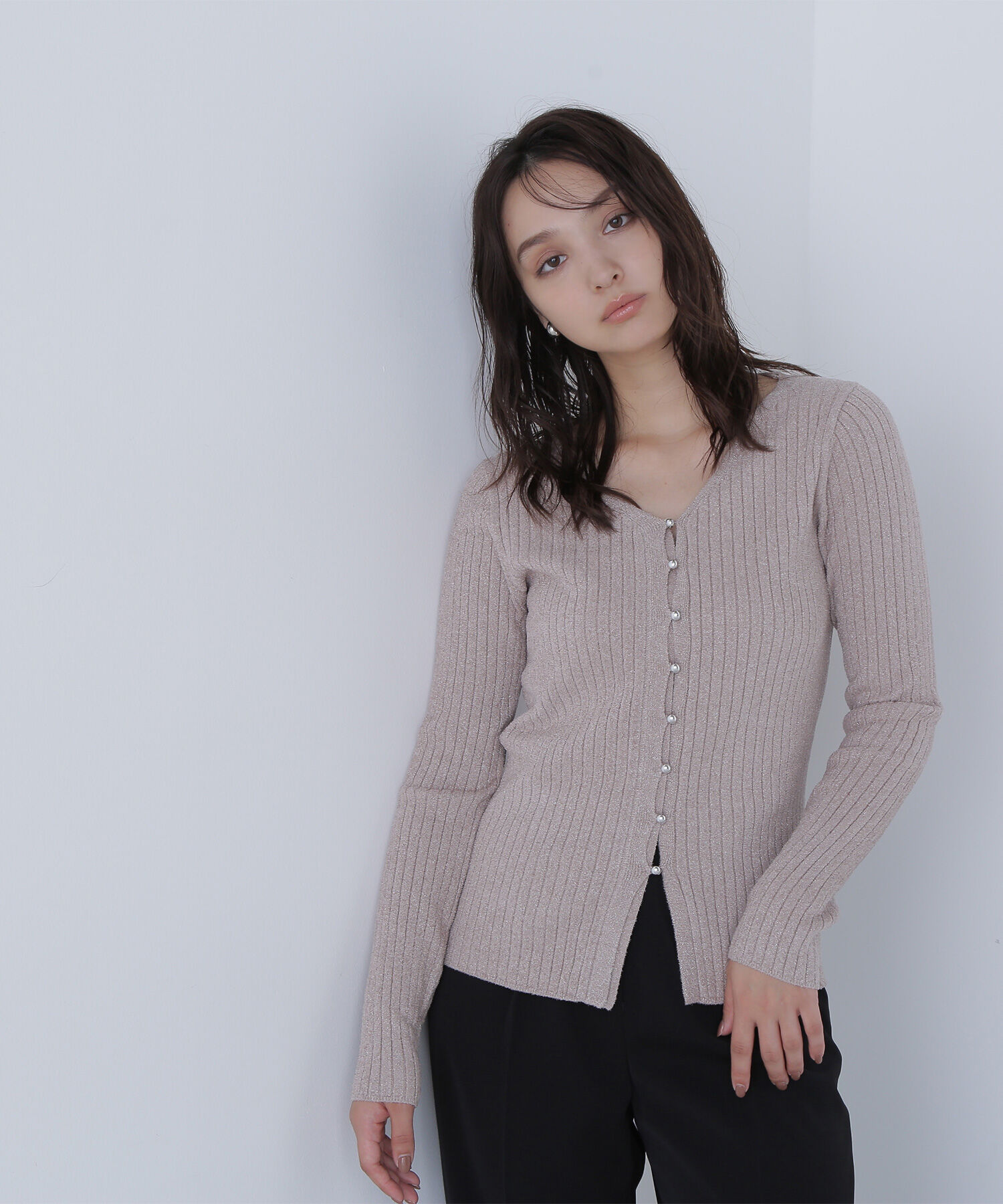  「ラメモールカーディガン」|ニット・セーター|