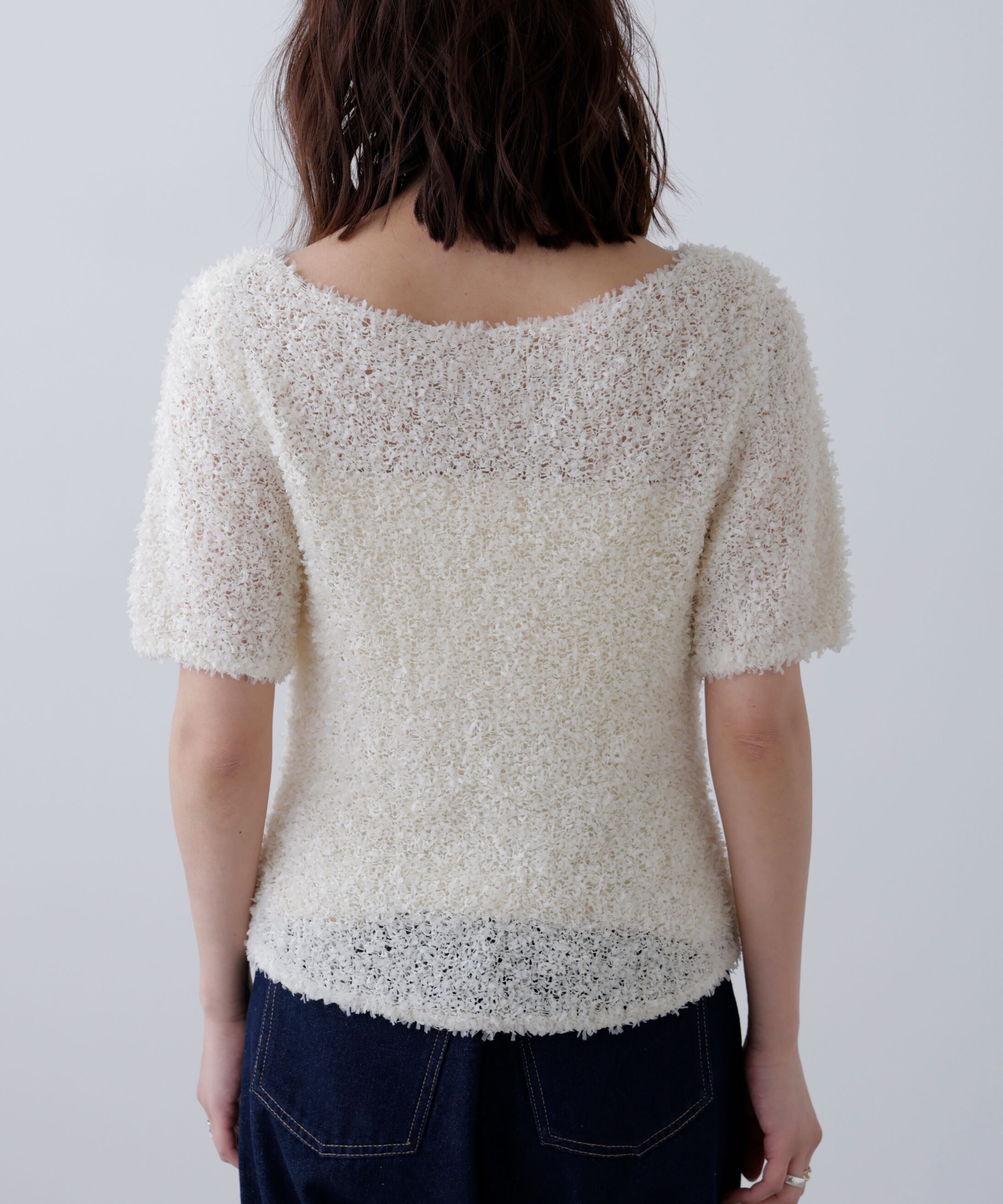  「チョウチョヤーン半袖ニット」|ニット・セーター|