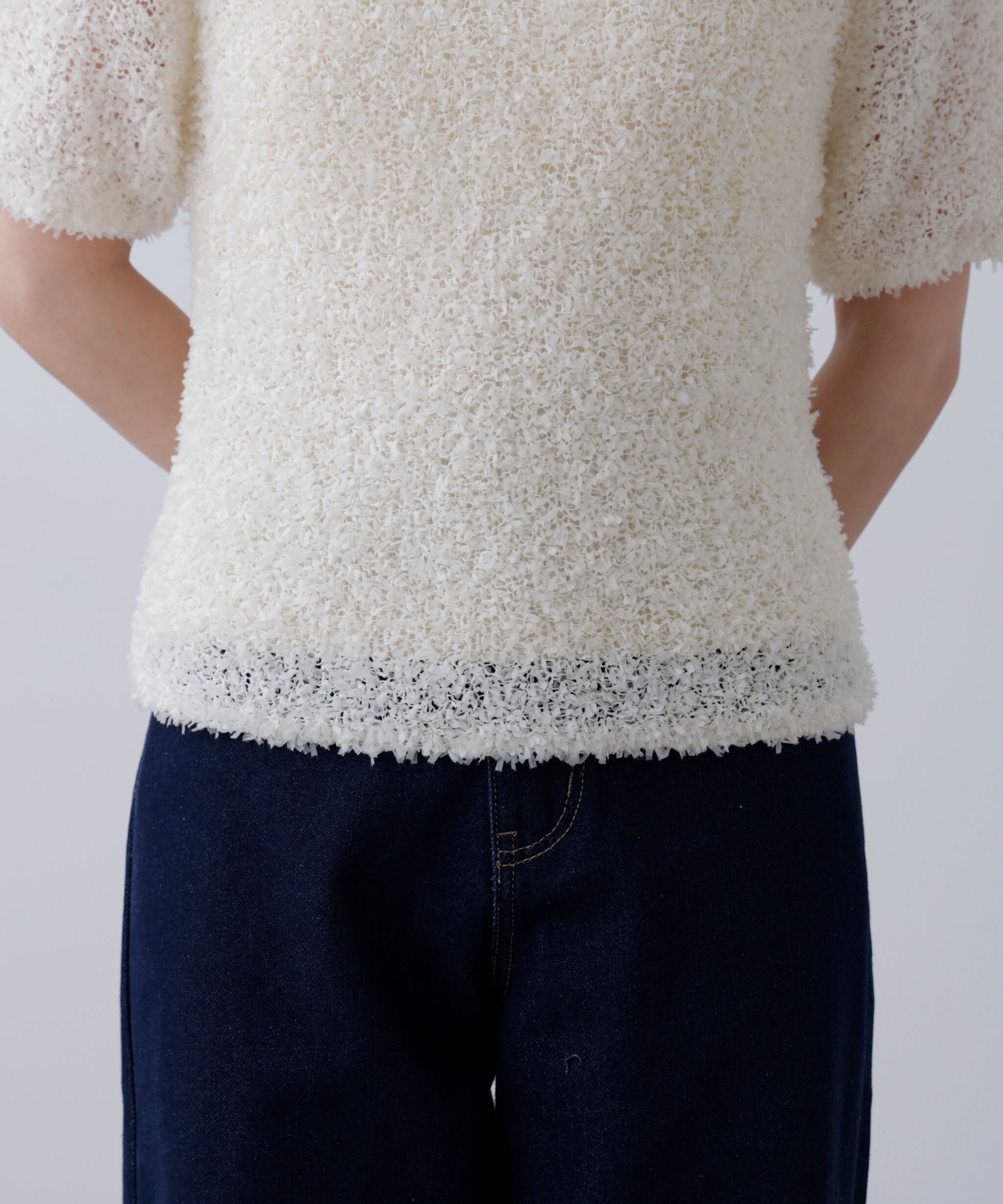  「チョウチョヤーン半袖ニット」|ニット・セーター|