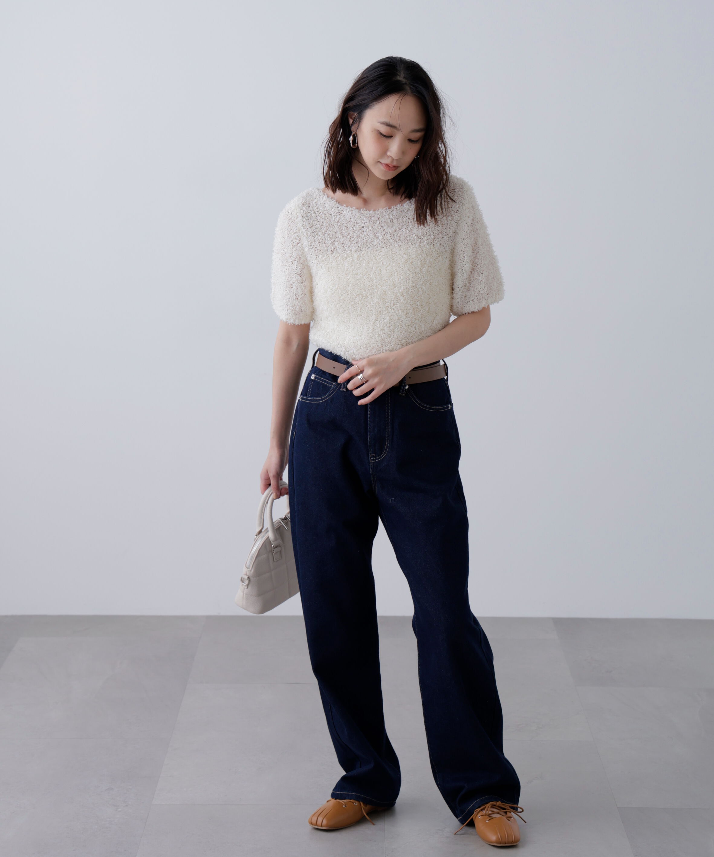  「チョウチョヤーン半袖ニット」|ニット・セーター|