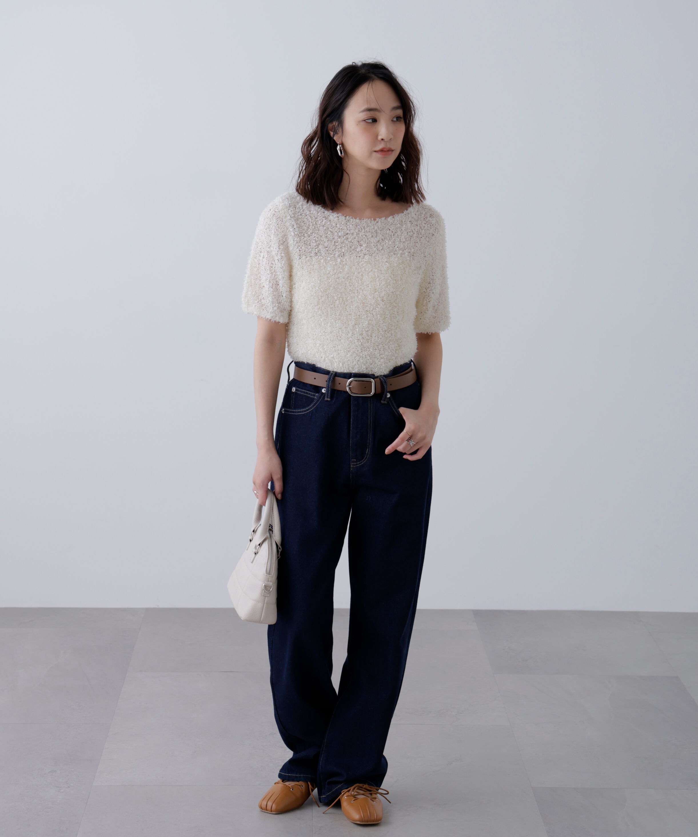  「チョウチョヤーン半袖ニット」|ニット・セーター|