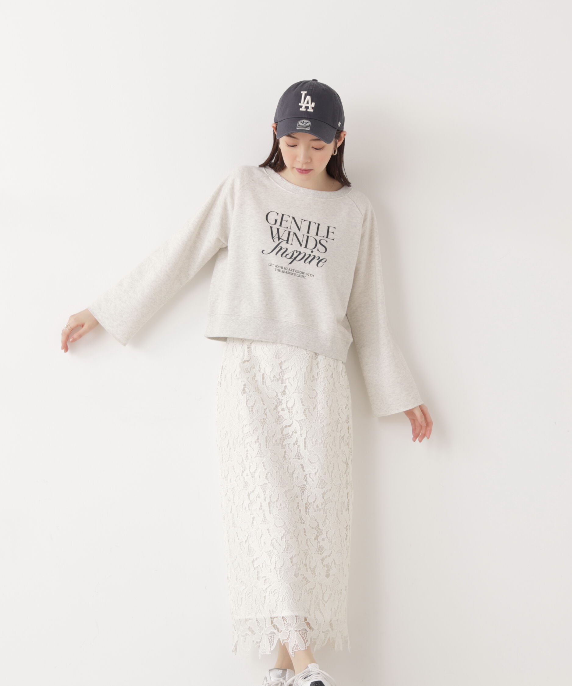 PROPORTION BODY DRESSING「＜ウォッシャブル＞〈a/mie〉ラグランロゴトップス　26SS」|Tシャツ・カットソー|
