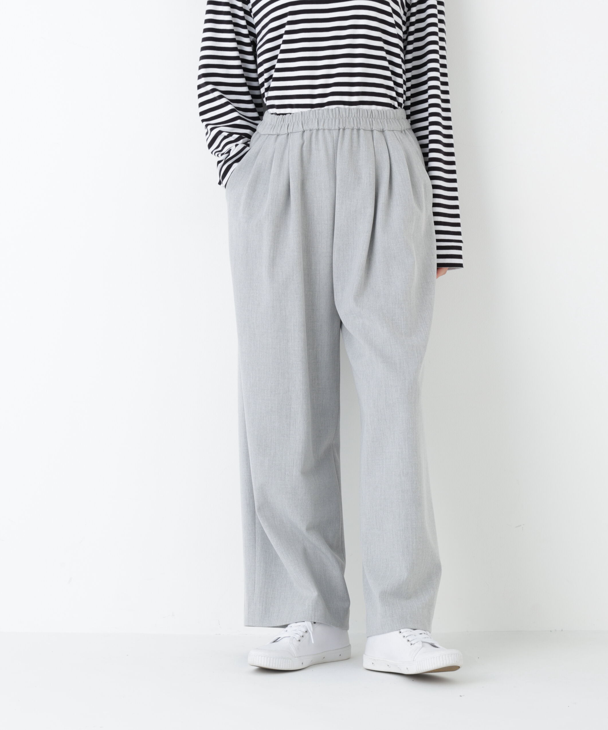  「◆裏起毛ワイドパンツ」|その他|ライトグレー