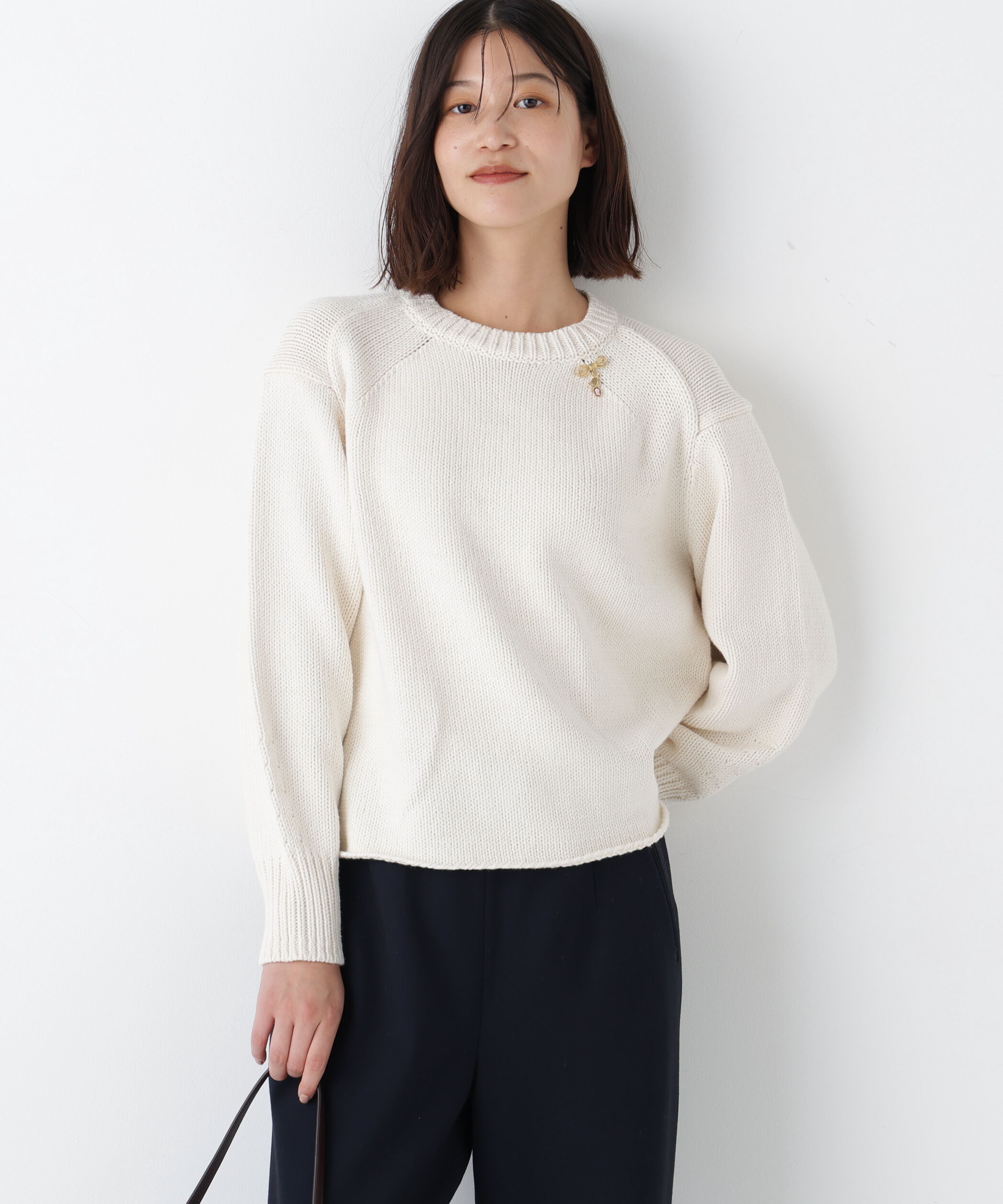  「◆コットンミックスローゲージニットプルオーバー」|ニット・セーター|