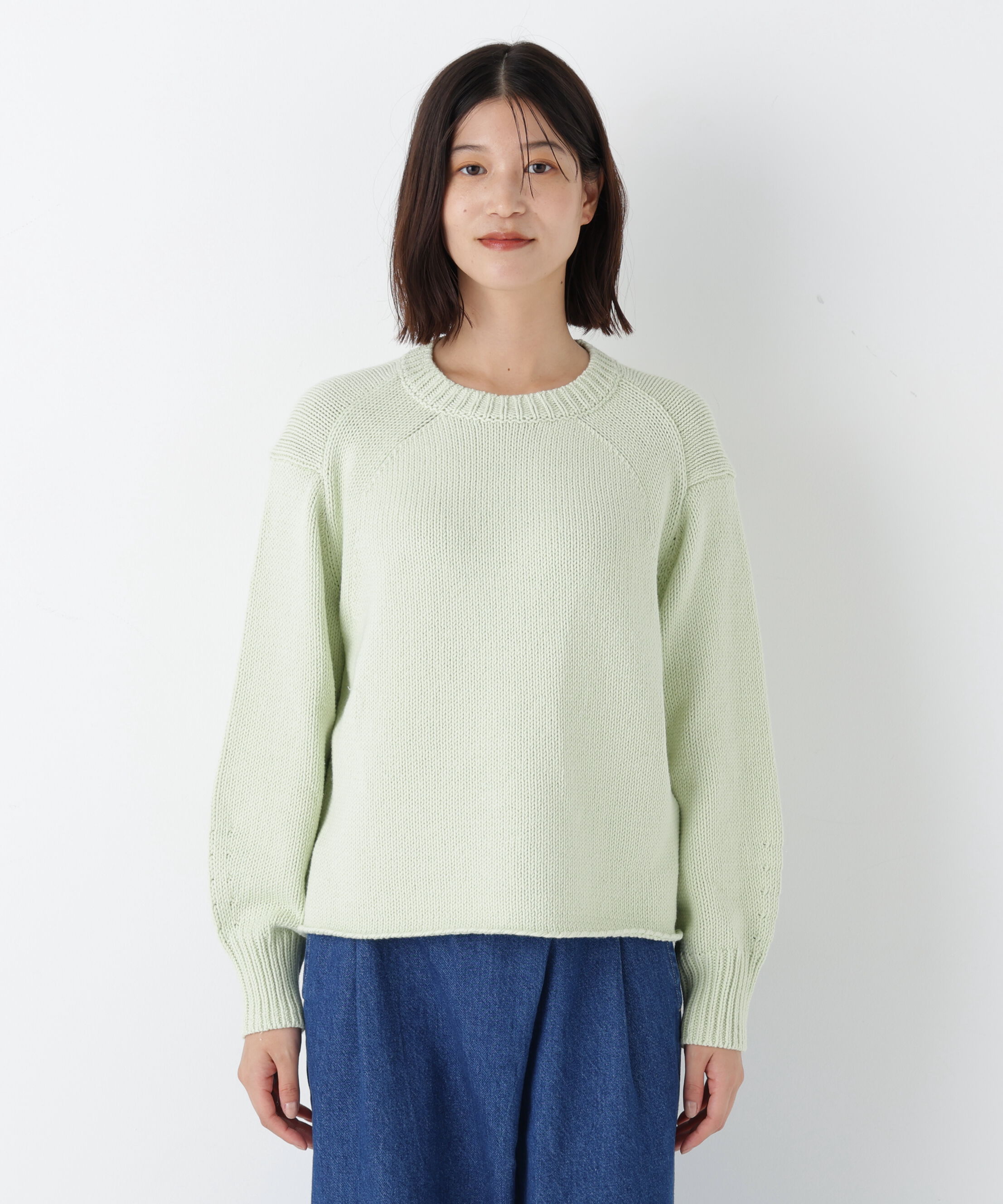  「◆コットンミックスローゲージニットプルオーバー」|ニット・セーター|