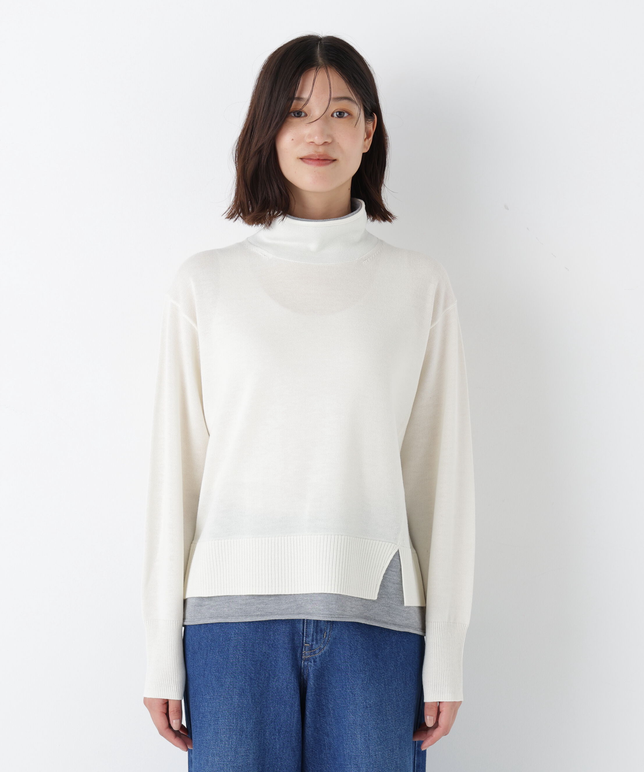  「◆ウールＭＩＸハイゲージバイカラータートルＰ／Ｏ」|ニット・セーター|