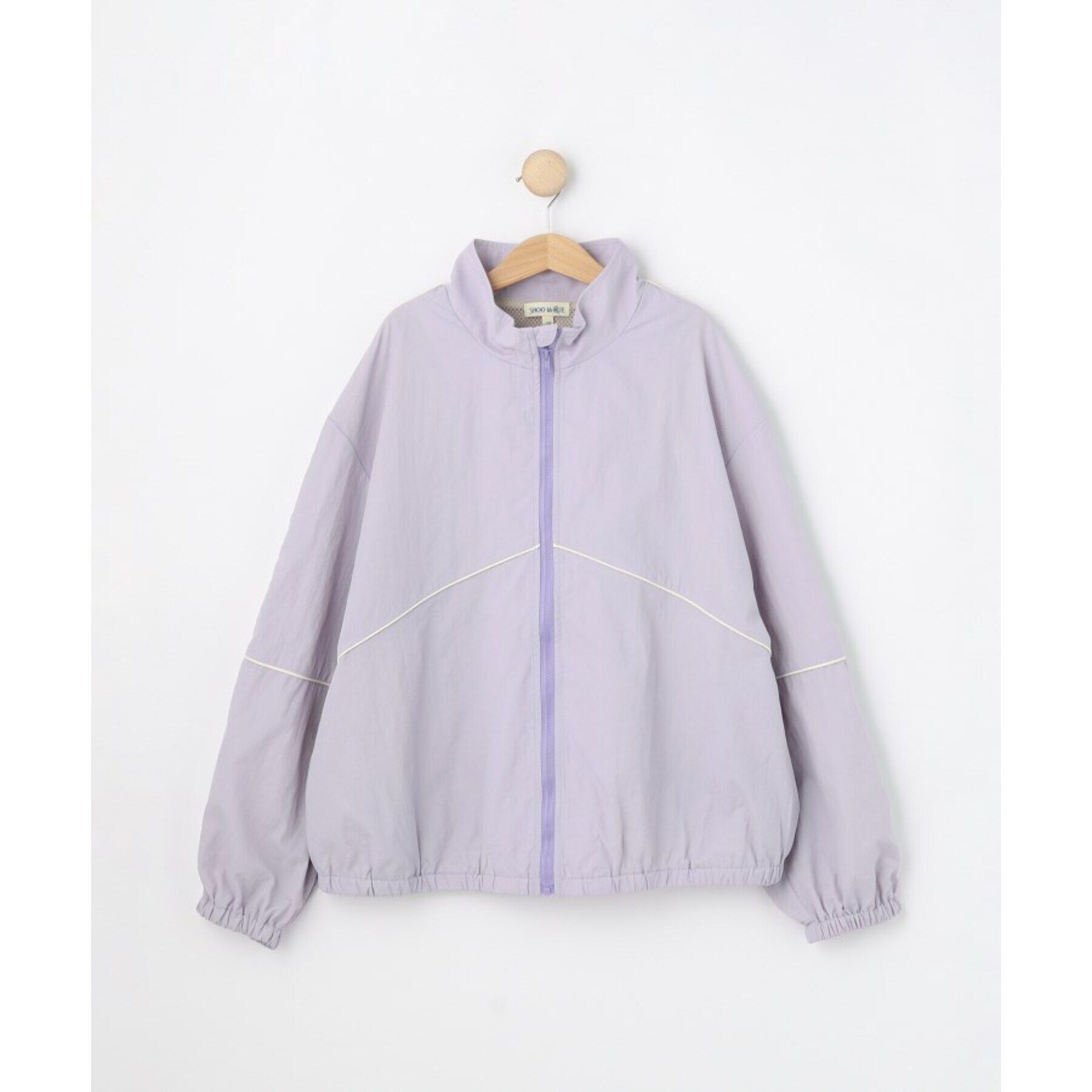 SHOO･LA･RUE「【100-150cm/洗える/男女兼用】スタンドカラー パイピングブルゾン」|ブルゾン・スタジャン|