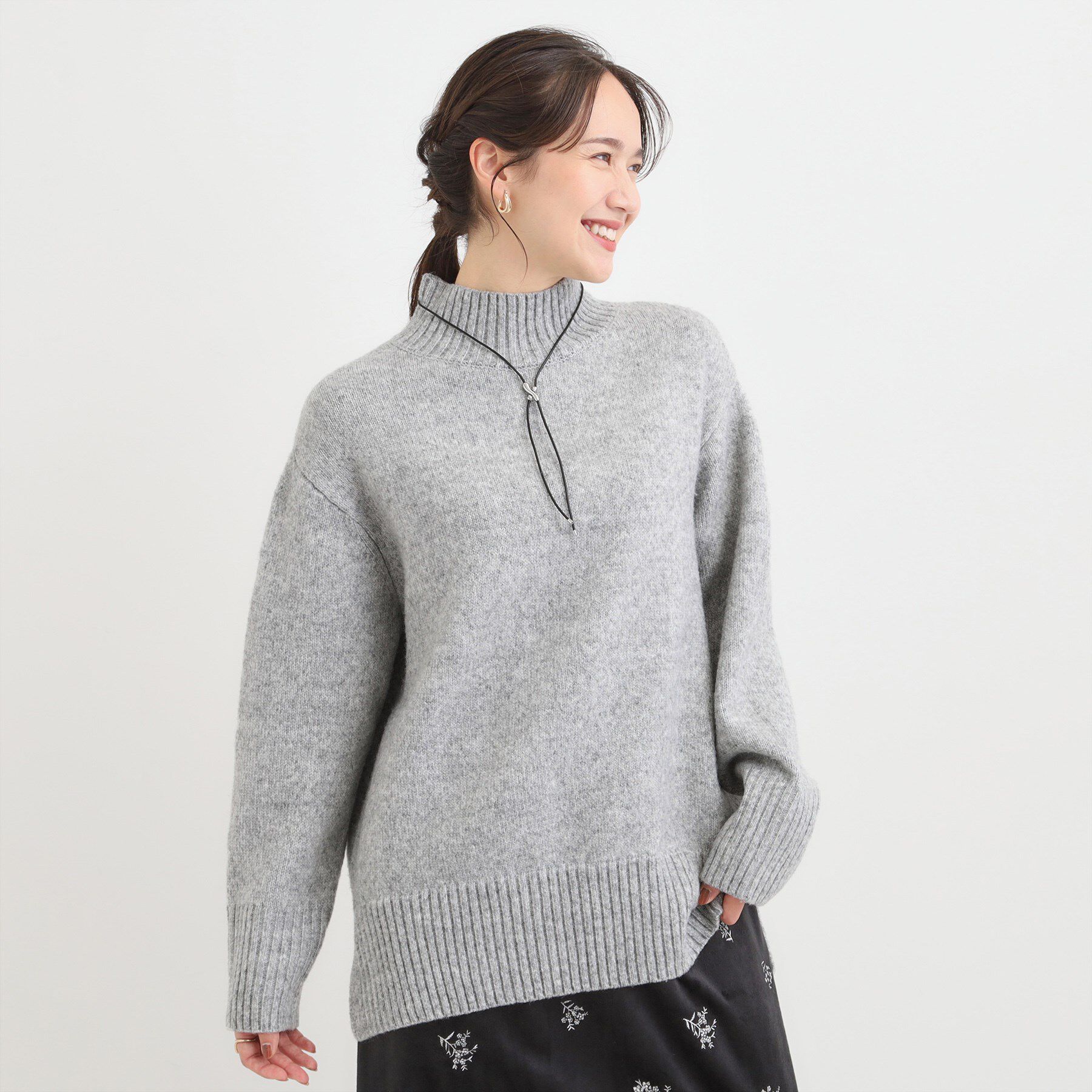 SHOO･LA･RUE「【S-LL】ゆるシルエットな メランジタートルニット」|ニット・セーター|